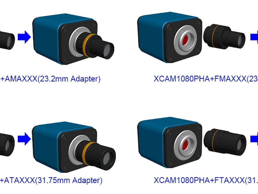 Extension of XCAM1080PHA with Microscope or Telescope Adapter