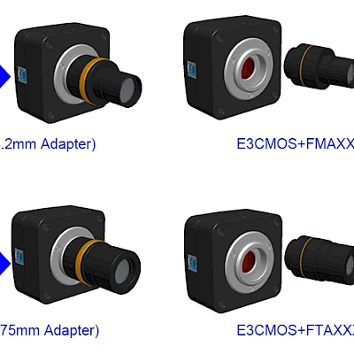 Extension of E3CMOS with Microscope or Telescope Adapter