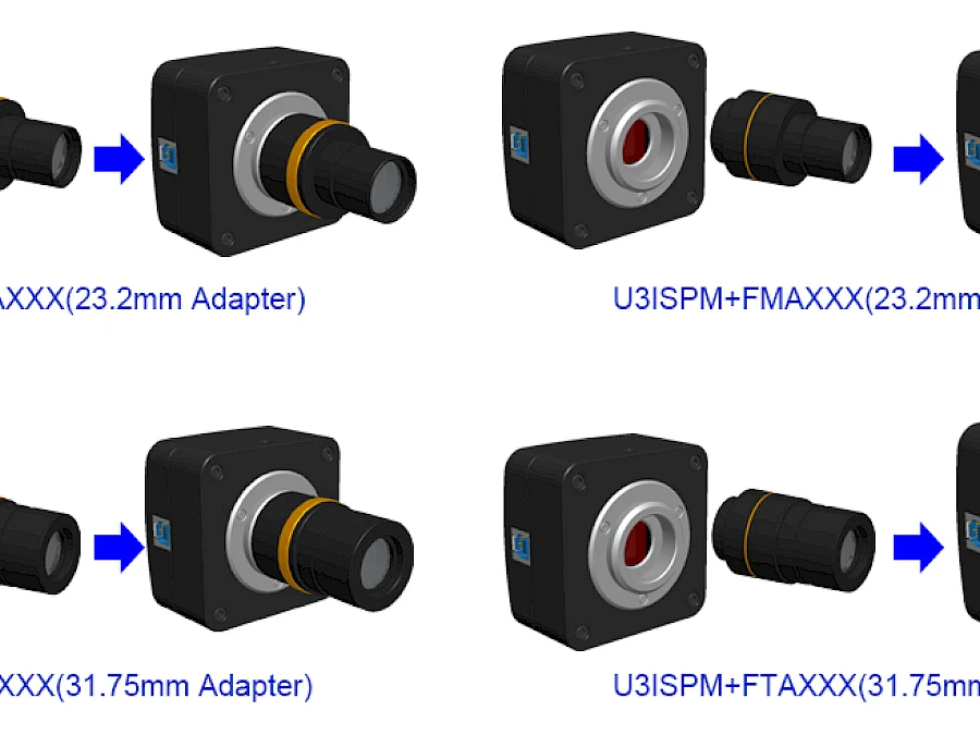 Extension of U3ISPM with Microscope or Telescope Adapter