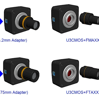 Extension of U3CMOS with Microscope or Telescope Adapter