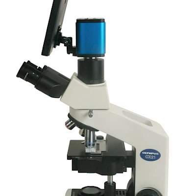 Side View of Olympus Microscope+XCAMSeries Camera and TPHD1080PA