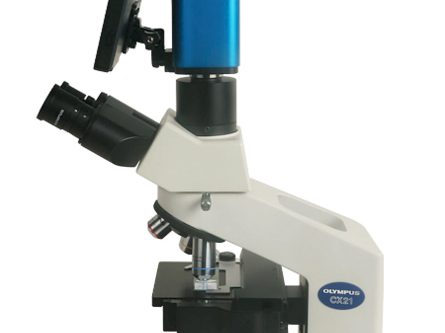 Side View of Olympus Microscope+XCAMSeries Camera and TPHD1080PA