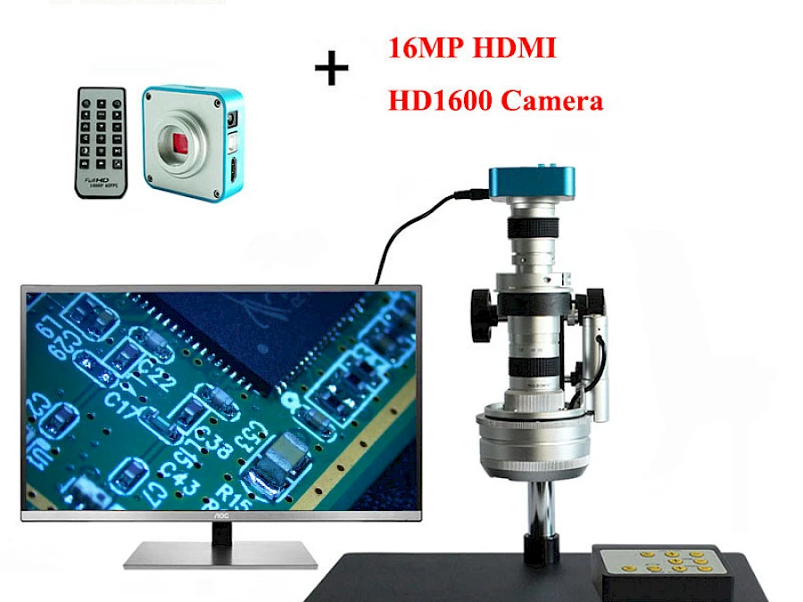 DTE-5 Auto 3D Stereo Microscope with its Connected 16MP HDMI Camera