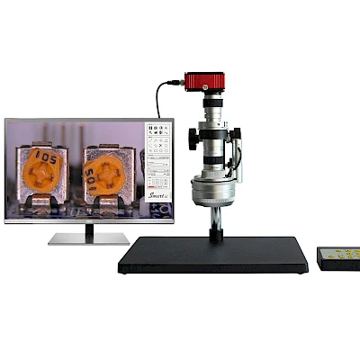 DTE-5 Auto 3D Stereo Microscope with its Connected 2K HDMI Camera