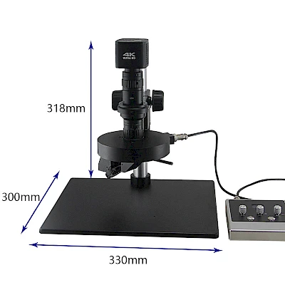 Dimension of DTE-25 3D Stereo Microscope with 4K Measuring Camera
