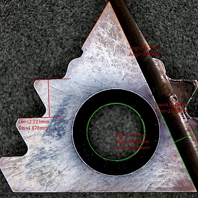 Measured Sample Captured by HVS-15AF Video Stereo Microscope