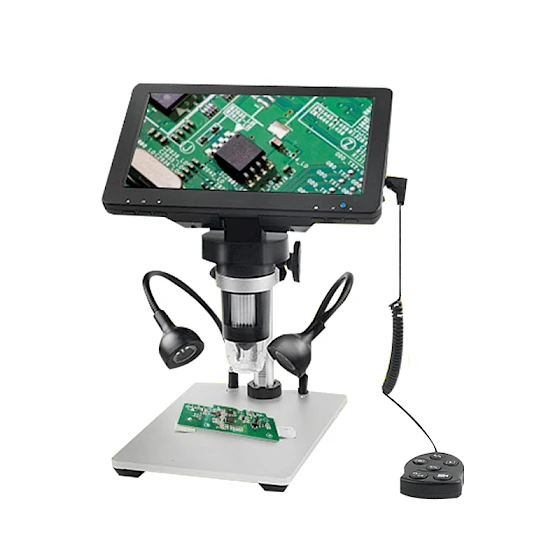 DM9 1200X 7Inch LCD Display Screen Handheld Digital Microscope with External LED Light Source