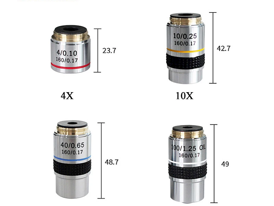 Different Length of 195mm Achromatic Biological Microscope Objective Lens