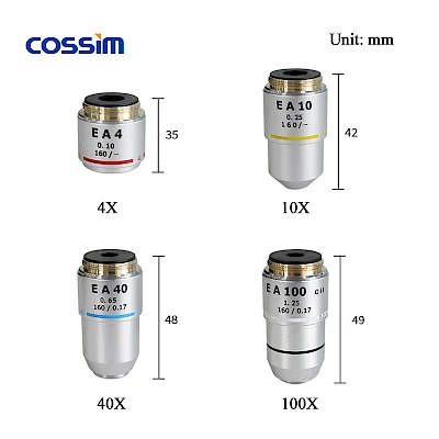 Different Length of 195mm Achromatic Biological Microscope Objective Lens