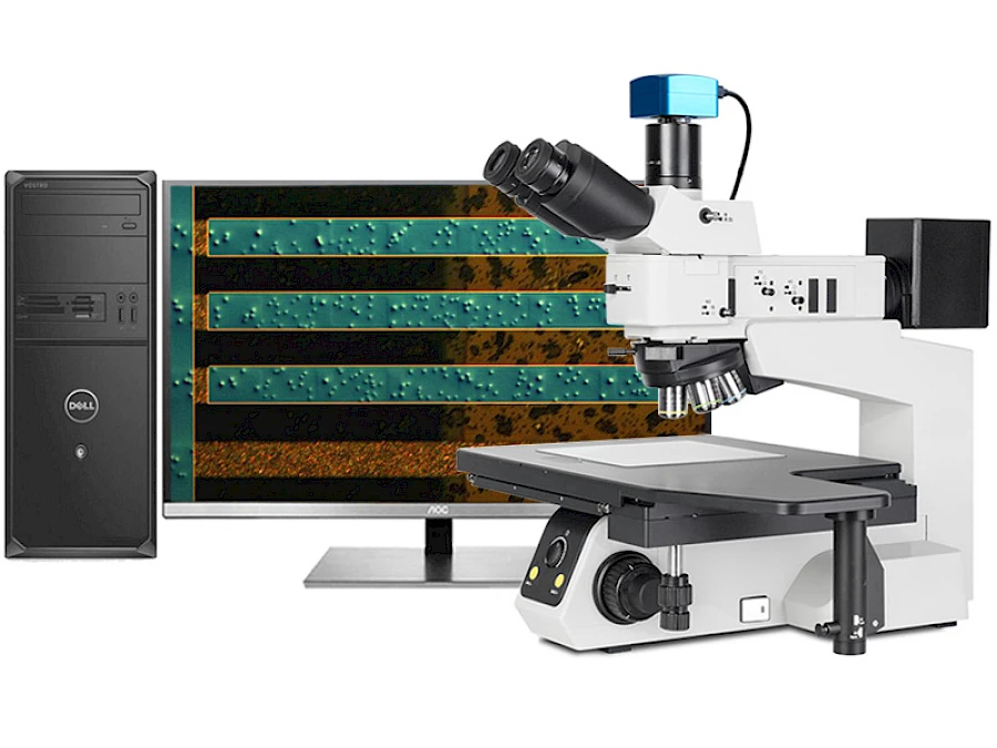 CM80BD Metallurgical Microscope with its connected USB Camera