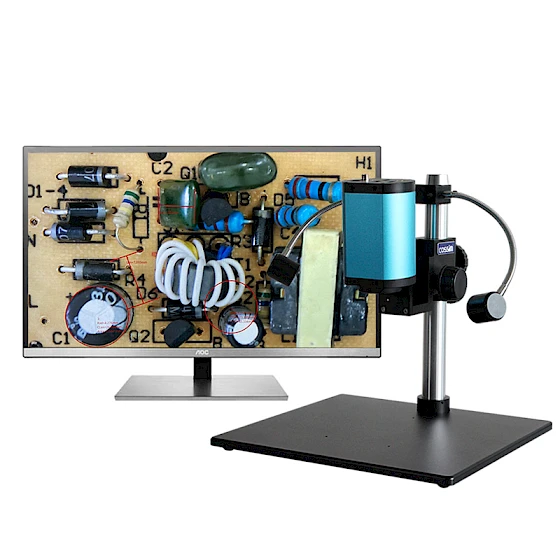 HVS-18V Integrated 4K Full-Automatic Focus Measuring Digital Microscope Camera with Measuring Software & Adjustable LED Light