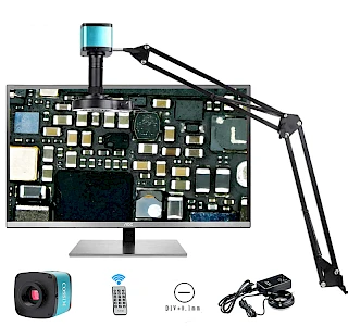 48MP 1080P Hdmi USB Electron Video Digital Microscope Camera with Cantilever Foldable Stand Holder Bracket