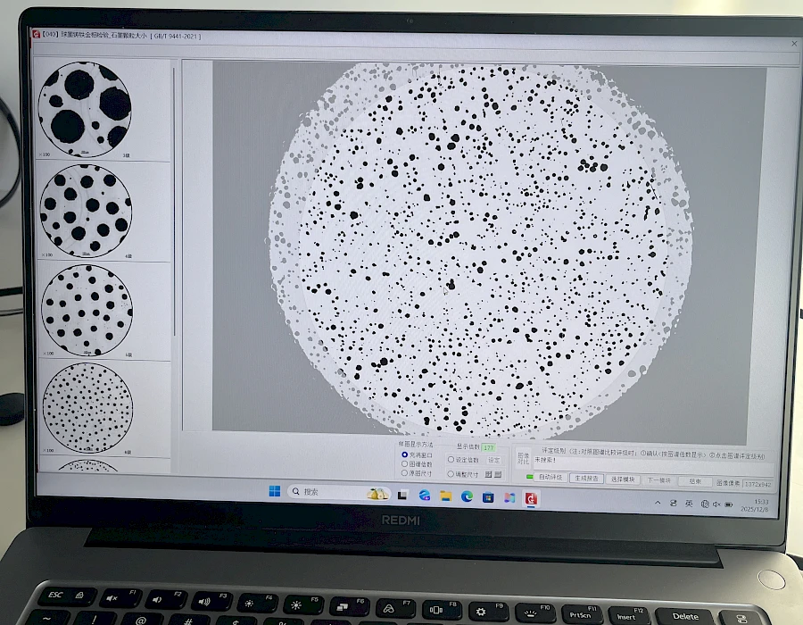 Metallographic Analysis of Ductile Iron (VM2400I) Based on Actual Microstructural Images