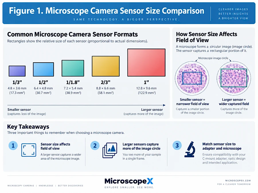 How to Choose a Microscope Camera: Sensor Size, Resolution, FPS and Interface Explained