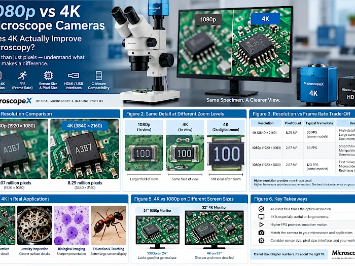 1080p vs 4K Microscope Cameras: Does 4K Actually Improve Microscopy?