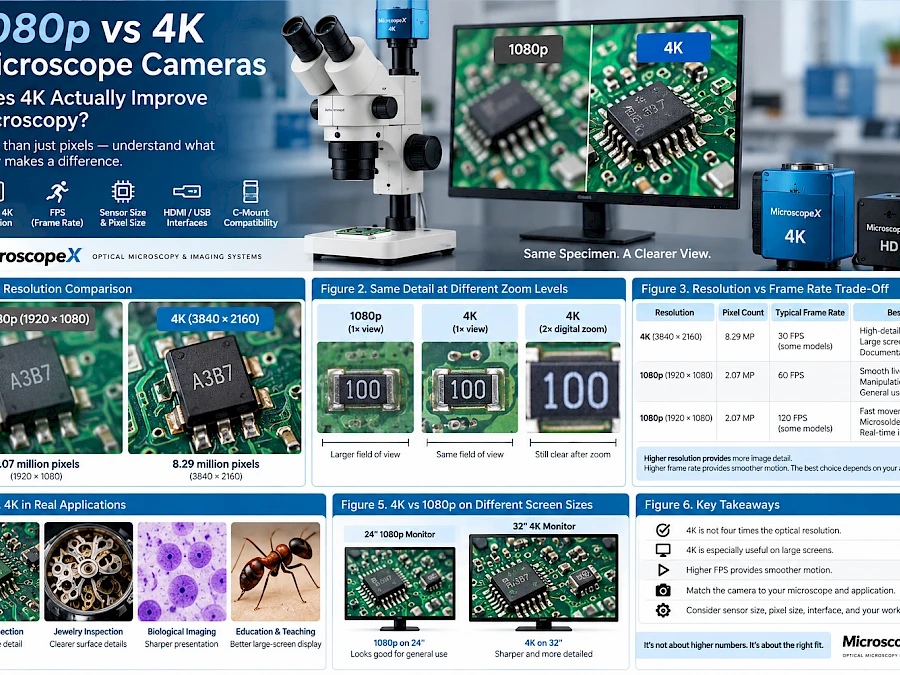 1080p vs 4K Microscope Cameras: Does 4K Actually Improve Microscopy?