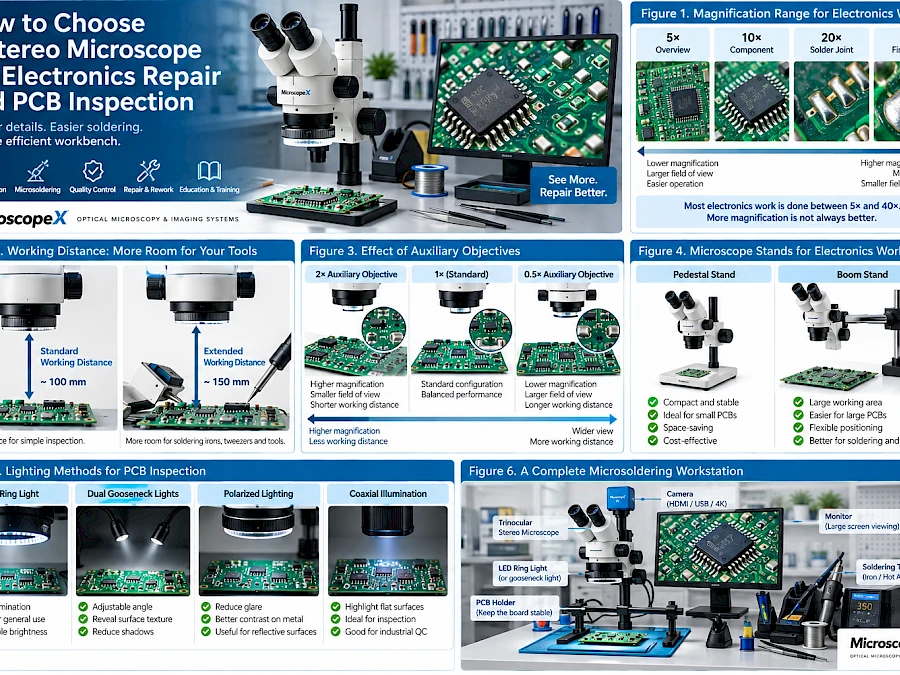 How to Choose a Stereo Microscope for Electronics Repair and PCB Inspection