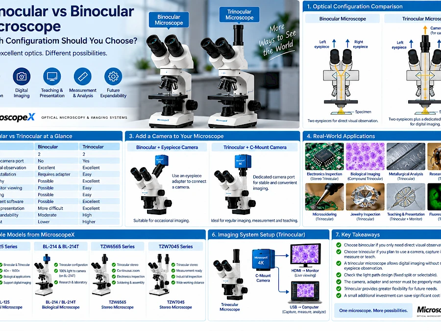 Trinocular vs Binocular Microscope: Which Configuration Should You Choose?
